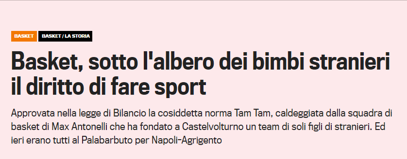 Tam Tam Basket Gazzetta